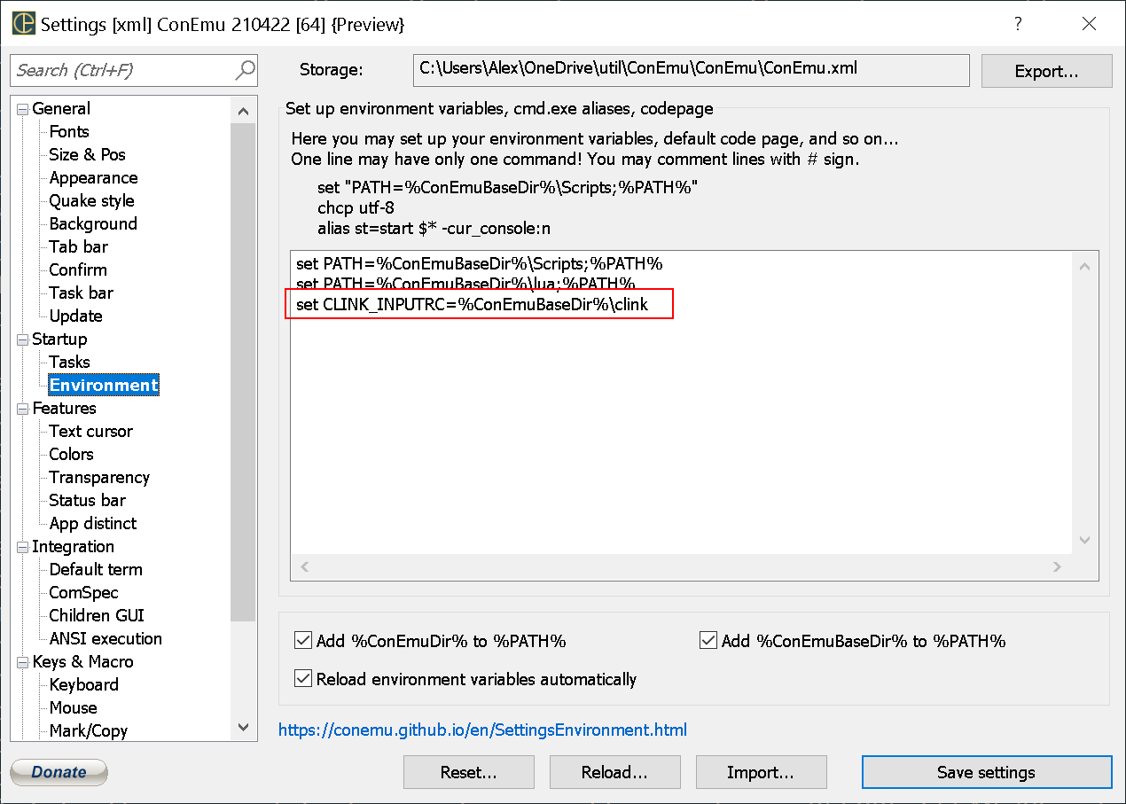 ConEmu  Configuring Cmd Prompt